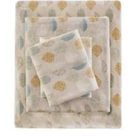Imageware Systems Cozy Flannel Sheet Set, Multi Leaves - Queen TN20-0254